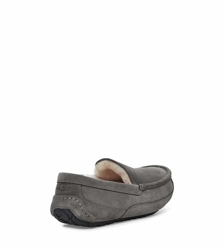 UGG Ascot Slipper Men's US 13 Gray Suede Wool Lined Comfort Slip-On Moccasin P14 - Picture 7 of 10