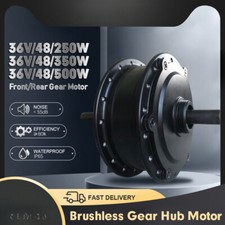 250W 350W 500W 36V48V E-bike Brushless Gear Hub Motor Front Rear Wheel Drive