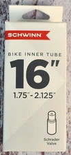 Schwinn 16 Inch Inner Tube 1.75 - 2.125 Inch Bike Inner Tube Schrader Valve NEW