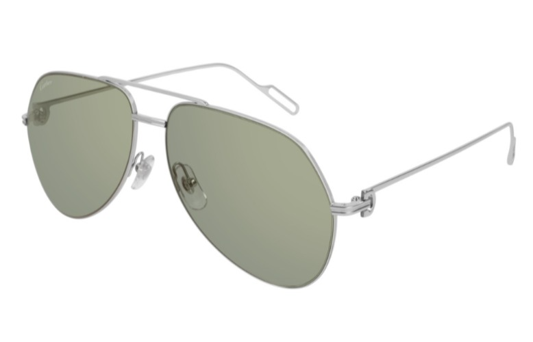 Cartier Sunglasses Aviator Pilot CT0110S 004 60mm Silver  display picture 1
