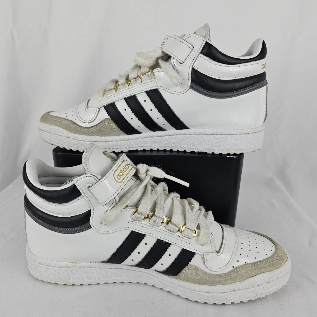 Adidas Concord 2 Mid White Black Gold BB8778 Mens Sneakers Size 8.5