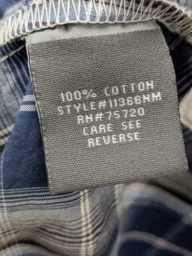 Buckle BKE Athletic Fit Mens M Blue Plaid Pearl Snap Western - Picture 4 of 9