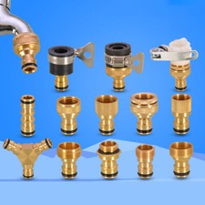 Brass Tap Connector Adaptor Universal Garden Water Fit Hose Pipe Tap Female Male