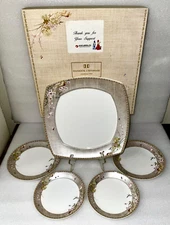 Set of 5 Pieces HANKOOK Fine Bone China 1-Dinner, 2-Salad, 2-Bread Plates NEW
