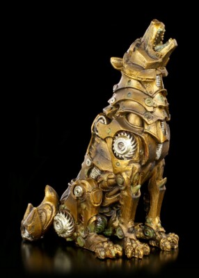 Steampunk Figur - Heulender Wolf - Fantasy Gothic Dekofigur Statue