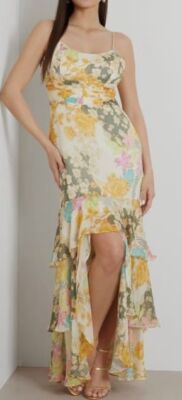 GUESS Women's Yellow Sleeveless Vicky Dress Size L