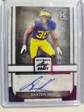 Daxton Hill 2022 Leaf Ultimate Draft Football Auto card #’d 58/75 Bengals