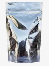 PackFreshUSA Silver Metalized Stand Up Pouch Bags Hang Hole Tear Notch - 500 Pcs