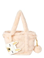 No Boundaries Plush Giftables Handbag Set, 3-Piece Color Cream (LOC N-Shed)