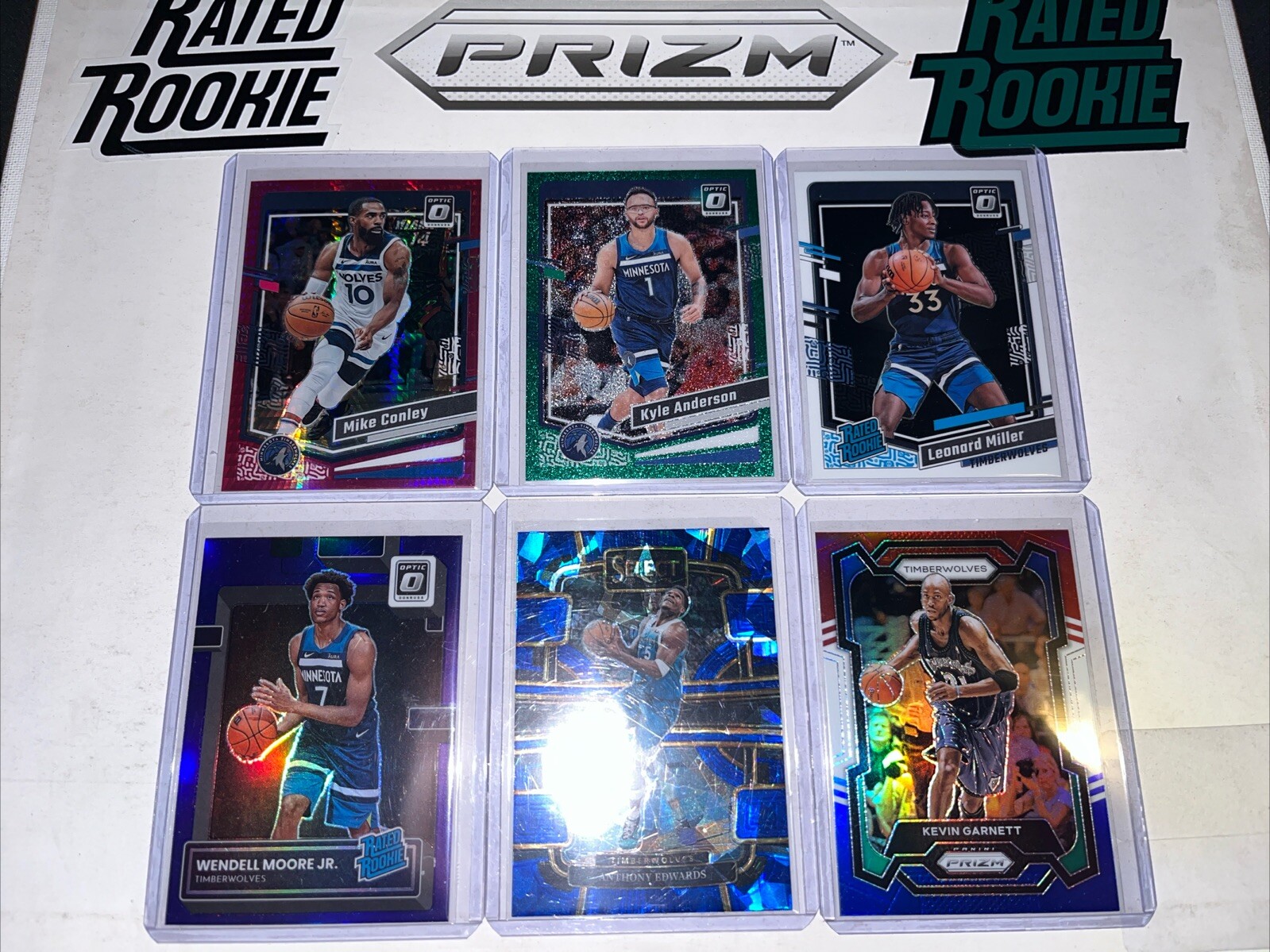 2023-24 Optic 🏀 Green Glitter # /77 Kyle Anderson |Select Anthony Edwards 🔵🧊