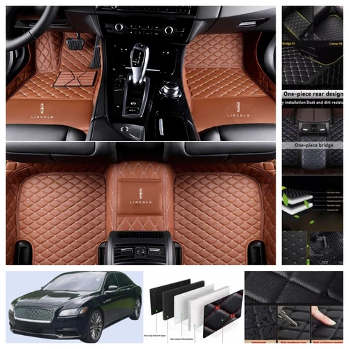 For Lincoln Continental 2017-2020 Car Floor Mats Leather Luxury Custom Carpets - Imagen 32 de 44