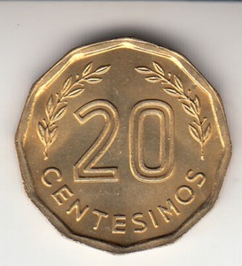 URUGUAY 1981. 20 CENTESIMOS Fortress on Montevideo's Hill aUNC