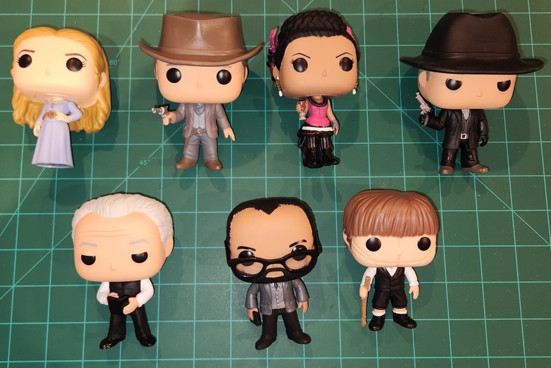LOT OF 7 Funko Pop WESTWORLD figures (Dolores, Teddy, Maeve, Ford, Bernard, MIB)