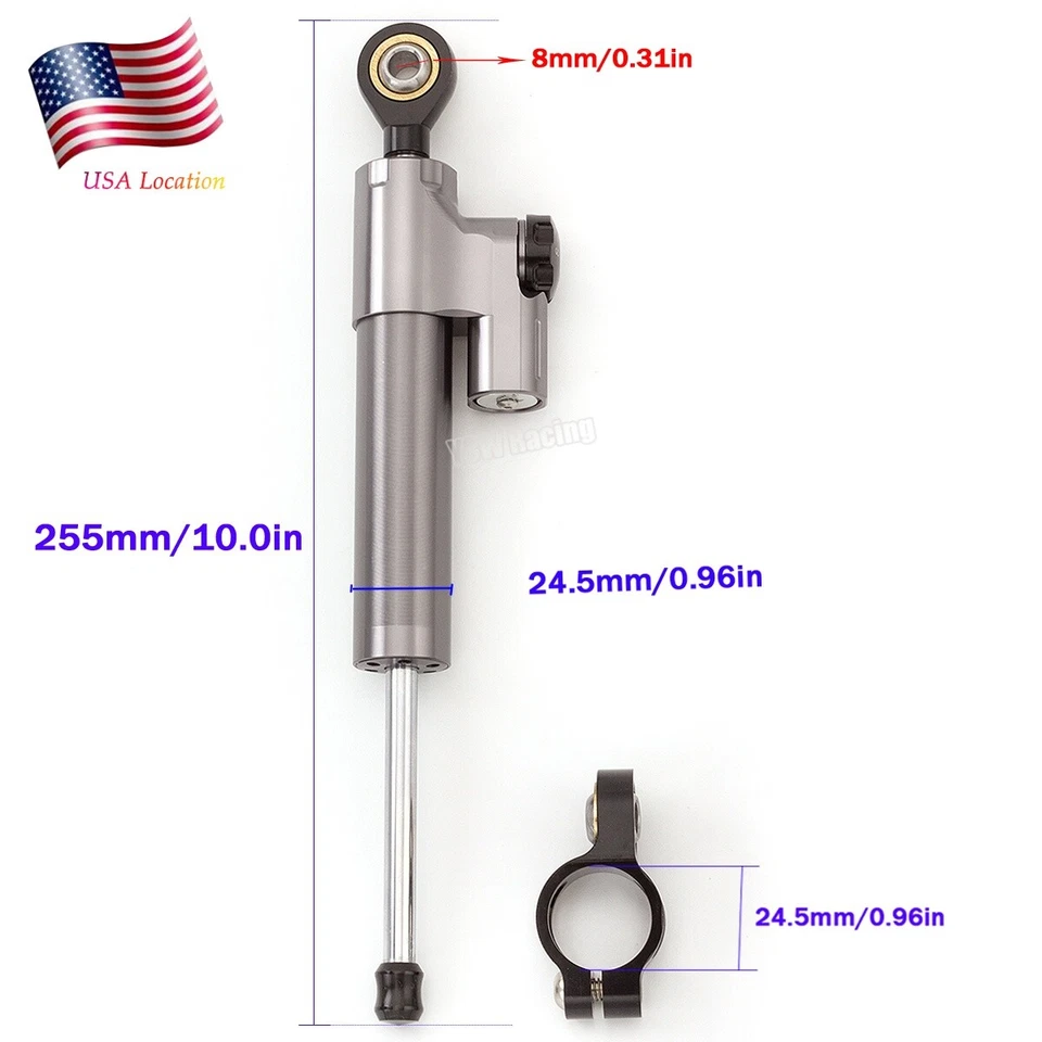 Amortiguador de dirección CNC gris y negro para Suzuki GSXR600 750 2006 2007-2010 Foto 4 de 4