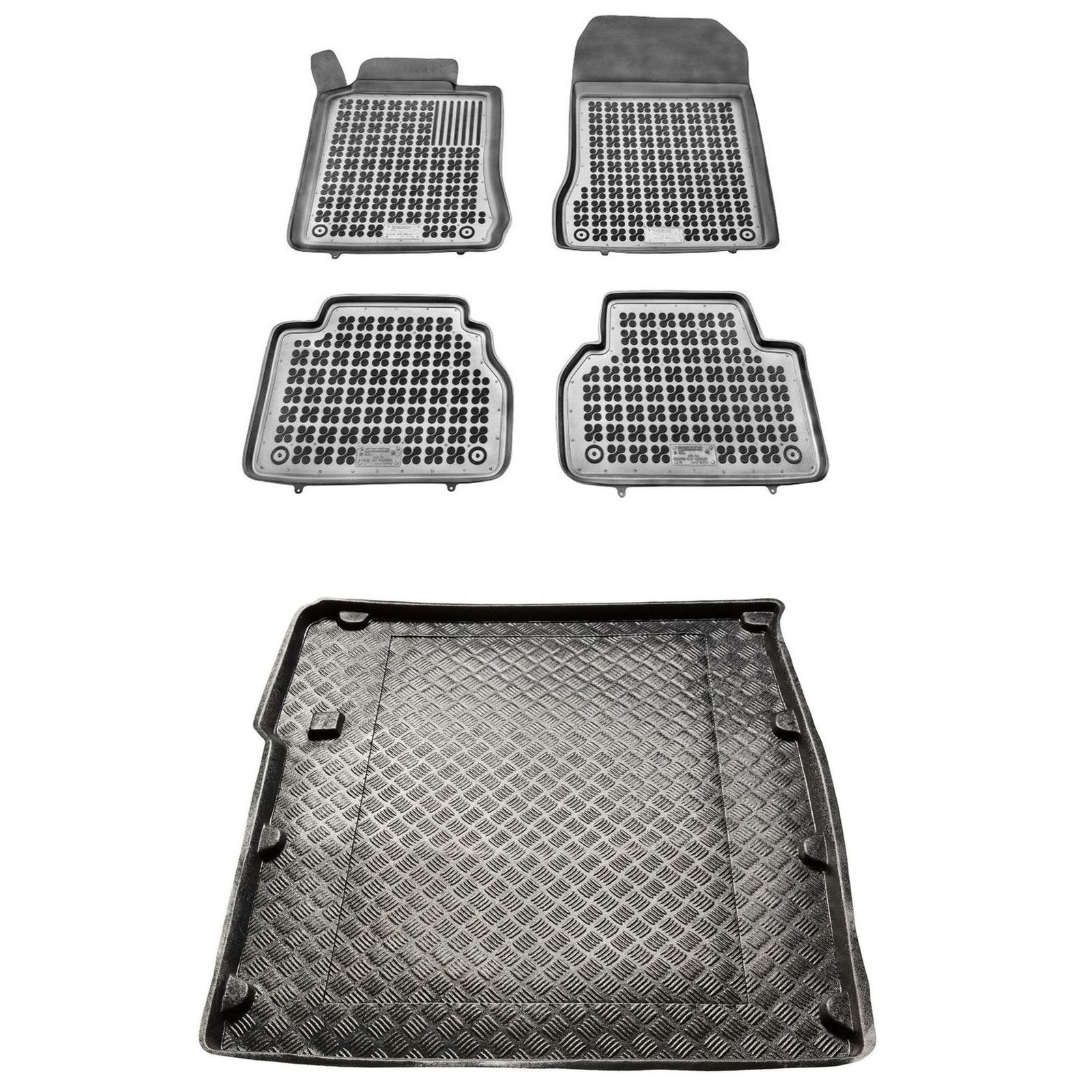 Jeu de tapis de coffre en PE et tapis de sol Mercedes E W212 noir