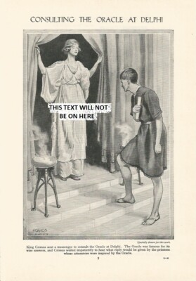 KING CROESUS MESSENGER CONSULT THE ORACLE DELPHI  ILLUSTRATION PRINT