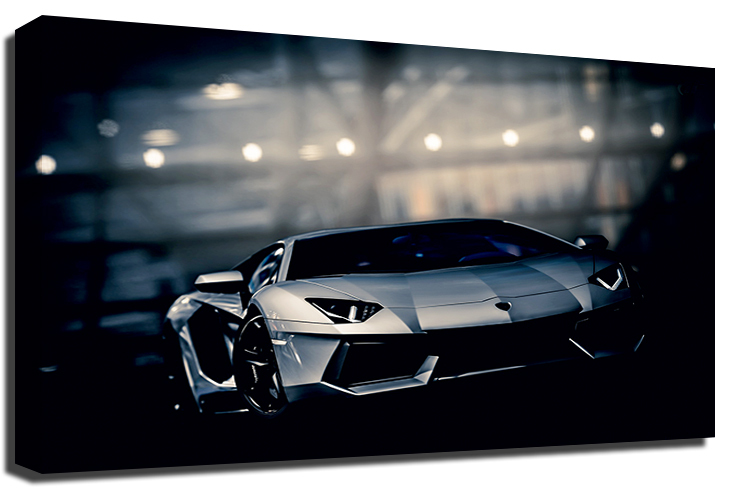 lamborghini aventador Sports Car Premium Framed Canvas Art Print