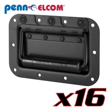 16 Penn Elcom H7154K Spring Loaded Flex Cabinet Handle Black Steel Rubber Grip