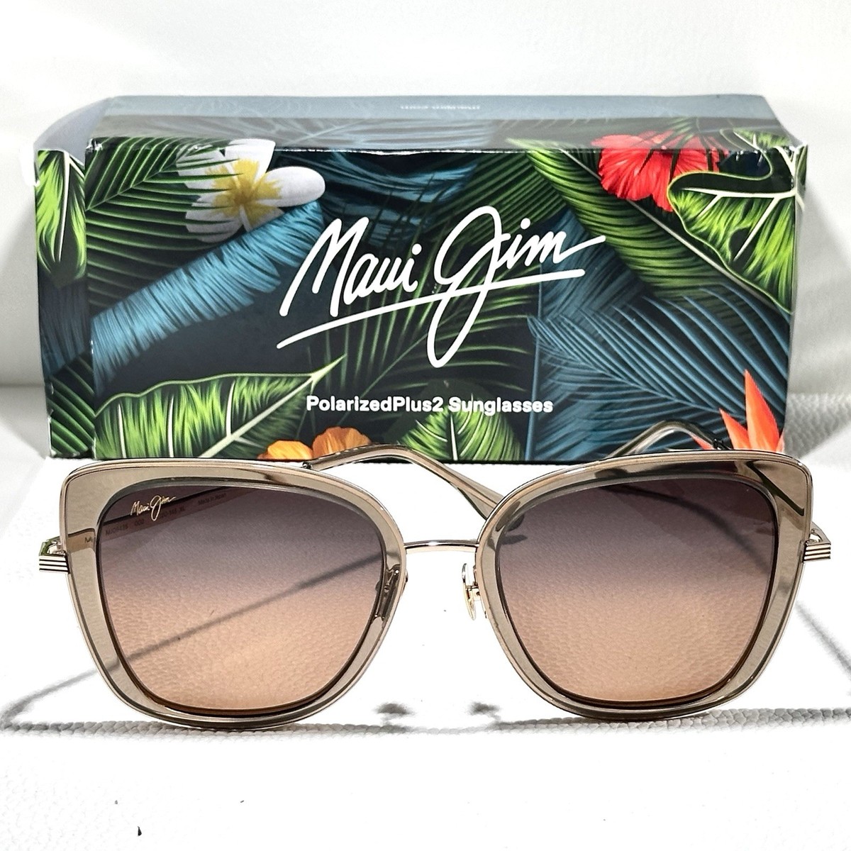 Maui Jim Violet Lake Designer Sunglasses Transparent Taupe  display picture 3