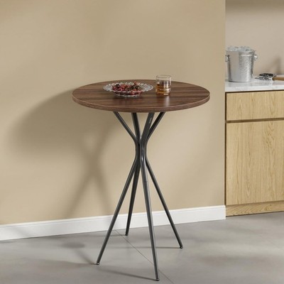 Round High Top Pub Table - Modern Bistro Bar Table for Kitchen & Events, Easy As