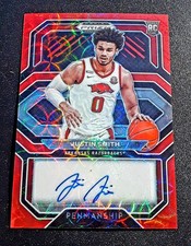 2021-22 Prizm Draft Picks College Penmanship Choice Red Justin Smith /88