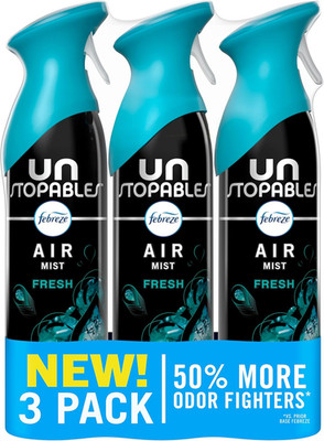 Unstopables Air Mist Fresh Scent Spray, 3-Pack Deodorizer for Home & Office