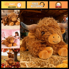 Giant 22" Highland Cow Plush Toy - 5lbs Weighted Stuffed Animal for Kids  Adult