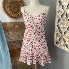 Urban Outfitters ditsy floral, ruched, ruffle hem, babydoll, summer size SP
