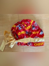 Kansas City Chiefs Scrub Cap - Red  Gold with Ribbon