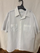 Vintage 60s 70s Sea-Aire Striped Button Down Short Sleeve Pocket Shirt