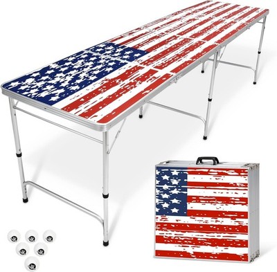 GoPong 8ft Portable Beer Pong Tailgate Table Football