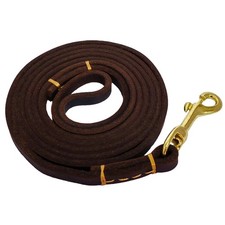 Soft Genuine Leather Dog Leash Walking Training Lead Strap Brown 6 FT Length