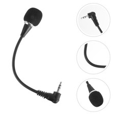 Flexible 3.5mm Mini Microphone Mic for PC Laptop Black Color