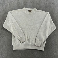 VINTAGE Eddie Bauer Sweater Mens L Beige Cotton Knit Pullover Sweatshirt USA 90s