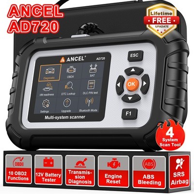 ANCEL AD720 Car ABS SRS Transmission Engine OBD2 Diagnostic Battery Test For VW