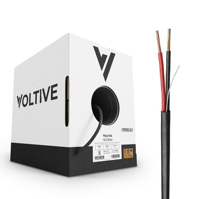 16/2 Speaker Wire, Riser CL3R, Black, 500ft - 16AWG, 2 Conductors, Stranded -...