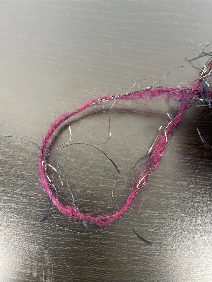 Unbranded Mohair/Rayon/Metallic Eyelash Yarn in Plum/Black/Silver - Image 3 of 3