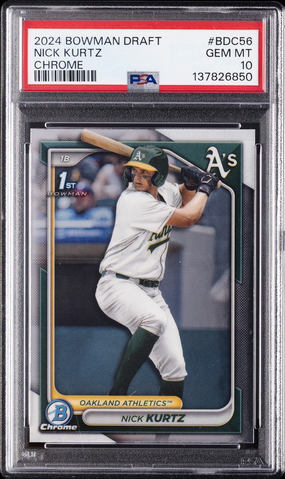 2024 BOWMAN DRAFT CHROME #BDC56 NICK KURTZ PSA 10