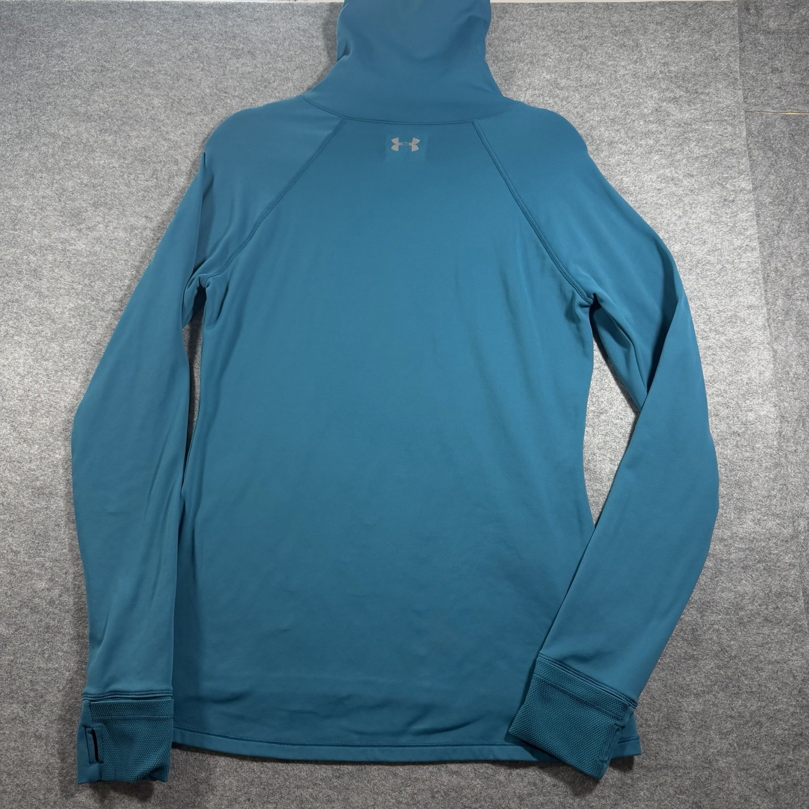 Under Armour Run All Season Pullover Womens XL Blue Mock Neck Thumbhole Stretch thumbnail 6