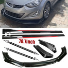 Front Bumper Lip Splitter +Side Skirts Rear Diffuser For Hyundai Elantra