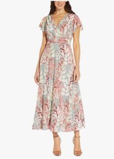 Adrianna Papell Floral Long Dress Size 16 NWT Wedding Formal Cocktail Party Prom