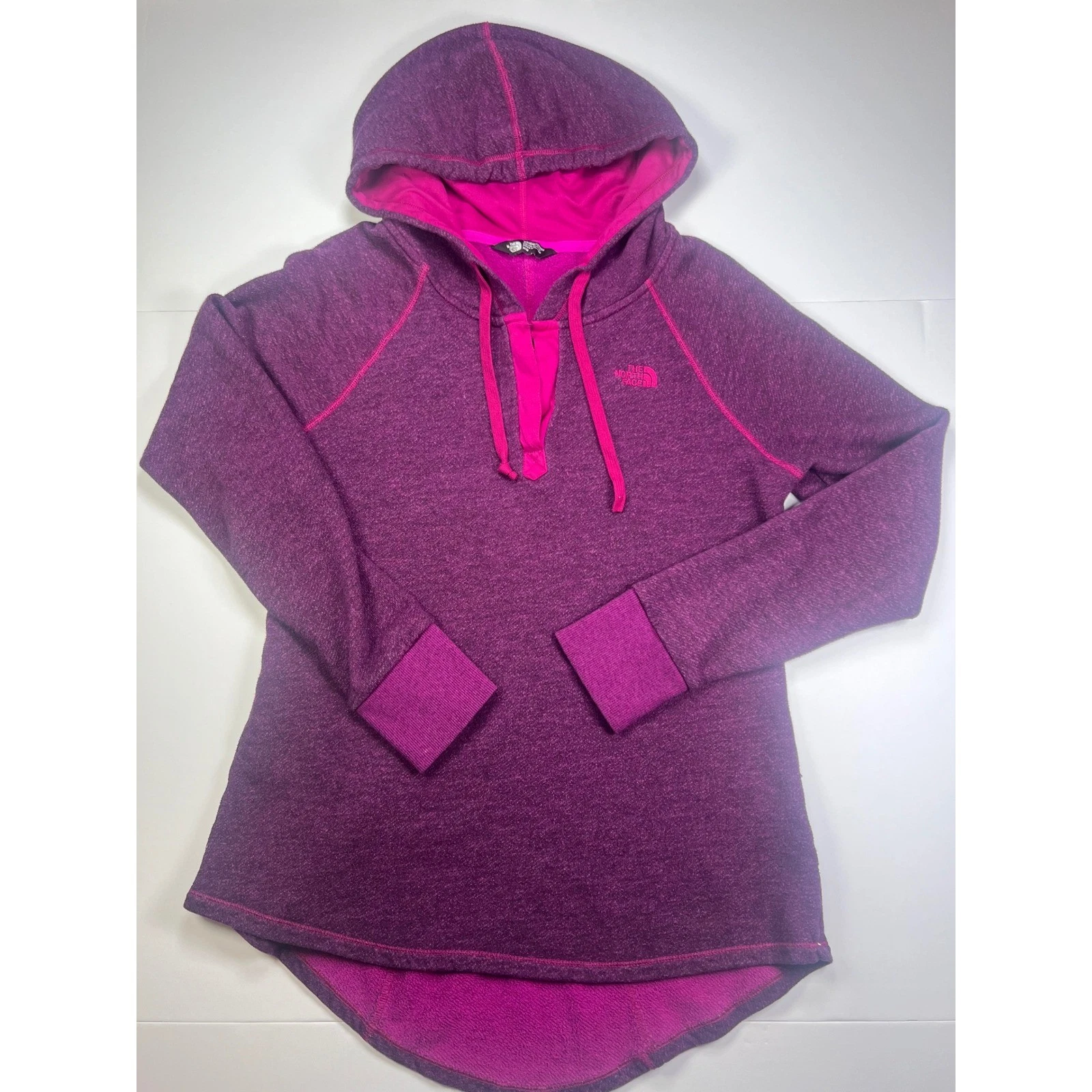 The North Face Hoodie Womens Medium Purple Heathered Fleece High-Low Pullover