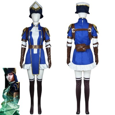 Cosplay Arcane the Sheriff of Piltover Caitlyn Uniform Kostüme Halloween Anzüge