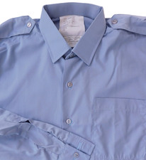 Mens vintage RAF shirt 1970s air force uniform Banner L UNUSED size 15 blue