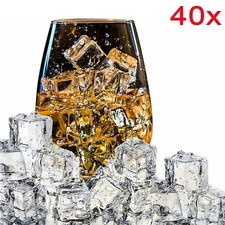 40pcs Clear Crystal Fake Artificial Acrylic Ice Cubes For Photography Display