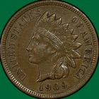 1909 Indian Head Cent Almost Uncirculated AU Coin #38447