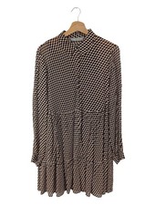 HALLHUBER DONNA Hemdblusenkleid Damen Kleid Gr. DE 38 braun-weiß-schwarz