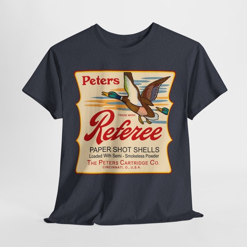 Peters Referee Paper Shot Shells Vtg Shotgun Cincinnati OH Duck Hunting T-Shirt - Picture 50 of 61