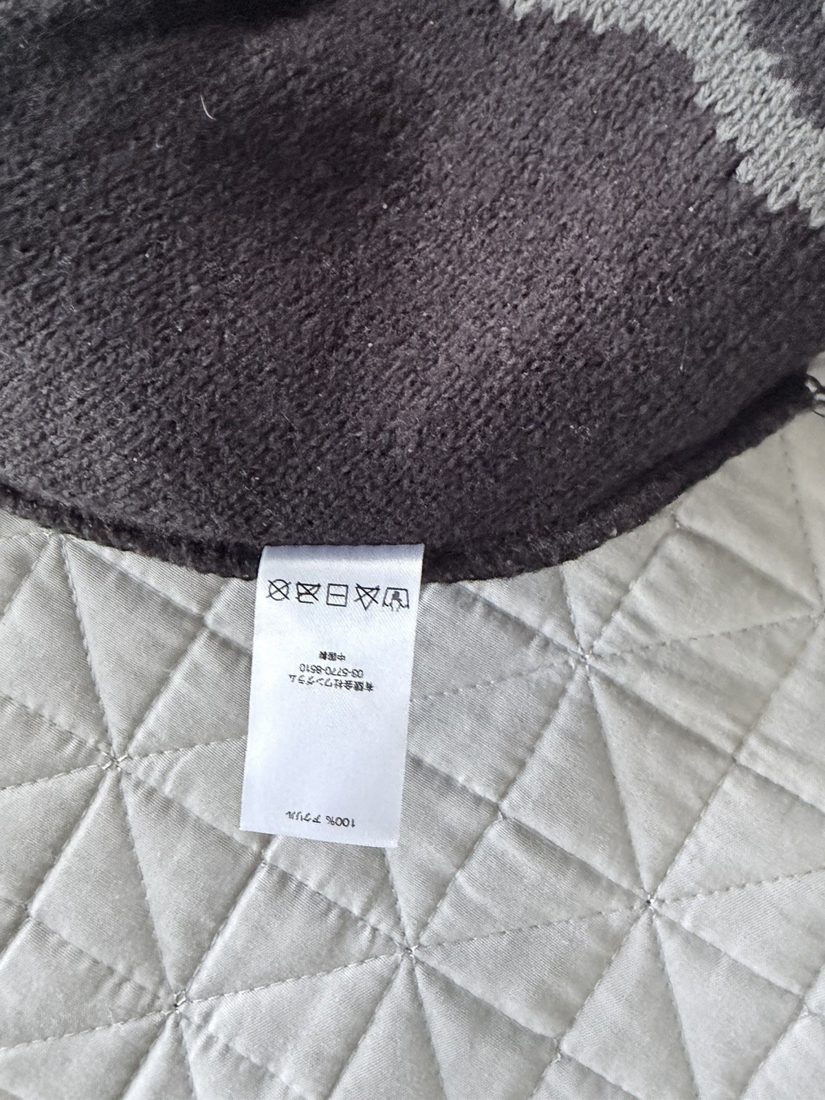 Supreme Mint Black Gray Solid Wave Pattern Beanie… - image 8