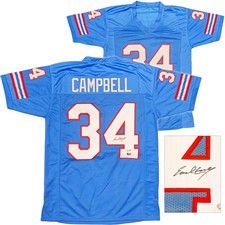 SALE! Houston Oilers Earl Campbell Signed Blue Jersey Beckett